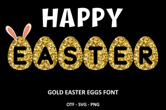 Gold Easter Eggs Font for Elegant Design