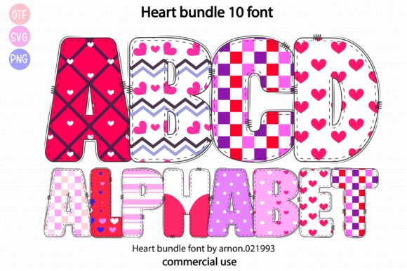 Heart Bundle: A Hand-Drawn Color Font for Digital Design