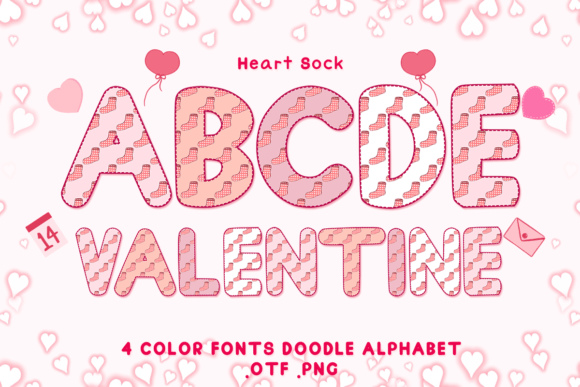 Heart Sock Font: A Playful Color Font for Handmade Products and Craft Projects