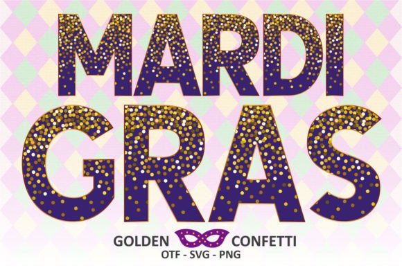 Mardi Gras Golden Confetti: A Color Font for Festive Branding
