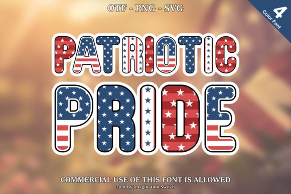 Patriotic Pride: A Color Font for Bold Digital Branding and Web Design