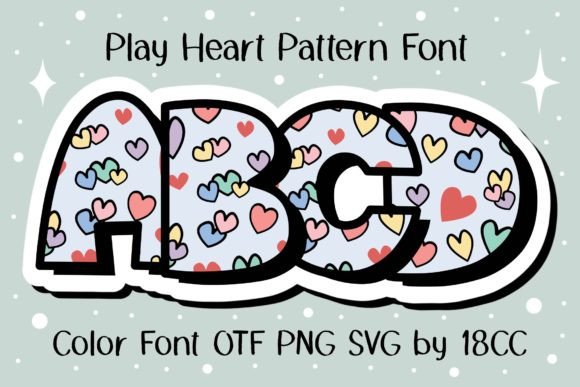 Play Heart Font: Cute Colorful Pattern Typeface for Campaigns