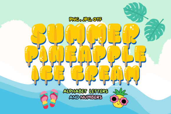 Summer Pineapple Ice Cream Color Font for Standout Branding